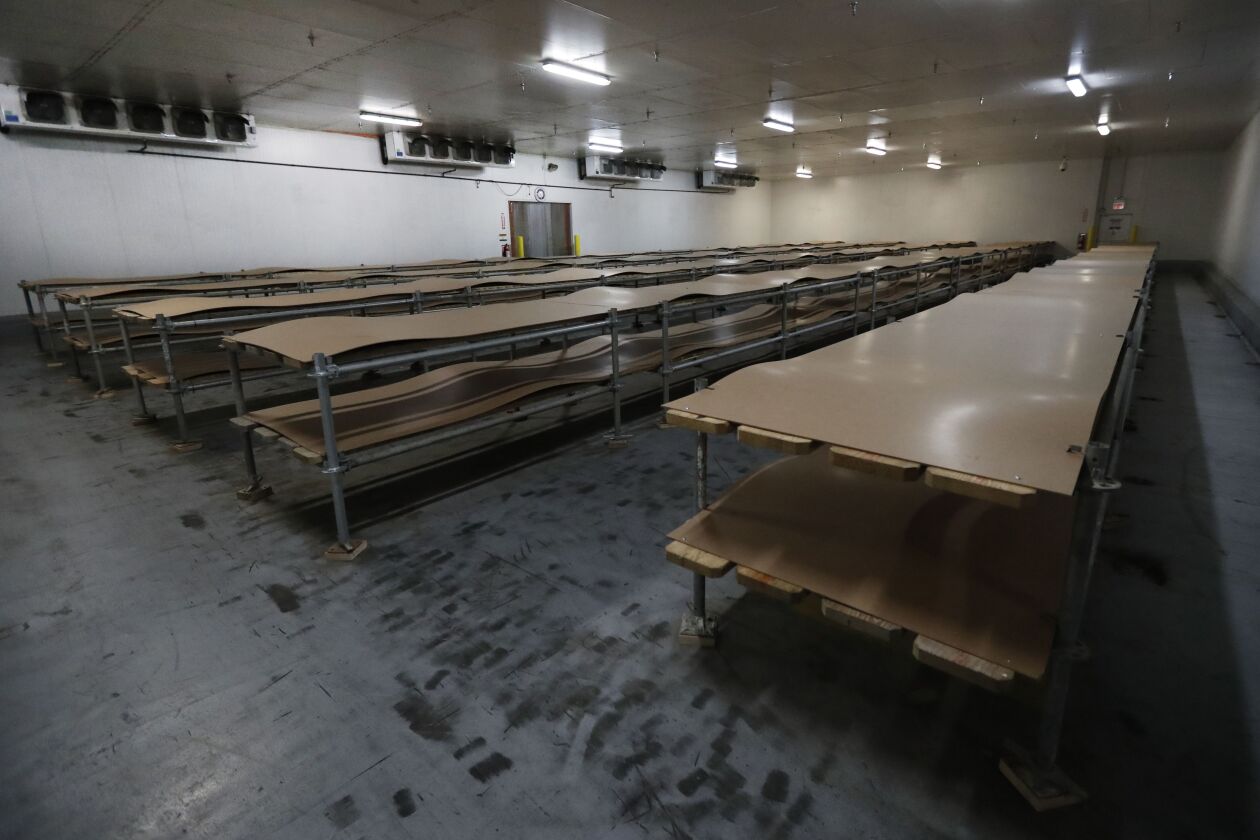 One of two rooms at the Cook County Medical Examiner’s auxiliary storage facility that had yet to be utilized earlier this month.